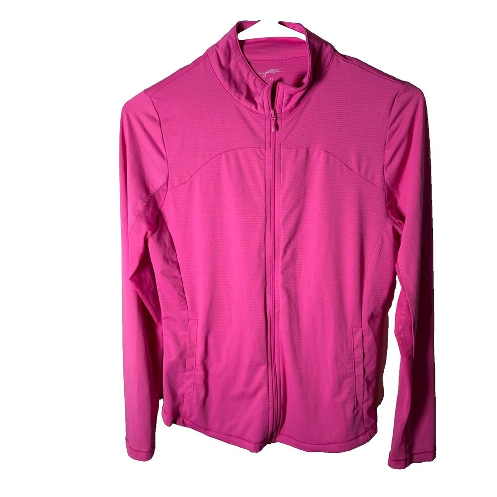 X by Gottex Sweatshirt Women's XS Pink Full Zip Athletic Long Sleeve Jacket
